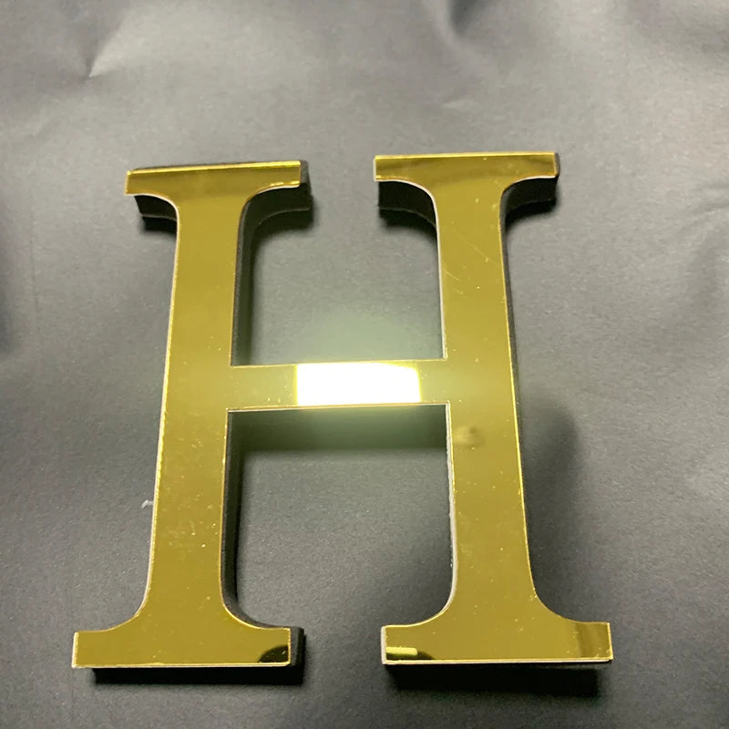 Gold English Letters Mirror 3D Wall Sticker Home Decoration Festival Party Wedding Decor Acrylic Mural Peel & Stick Wallpaper Quick Pick Grocers